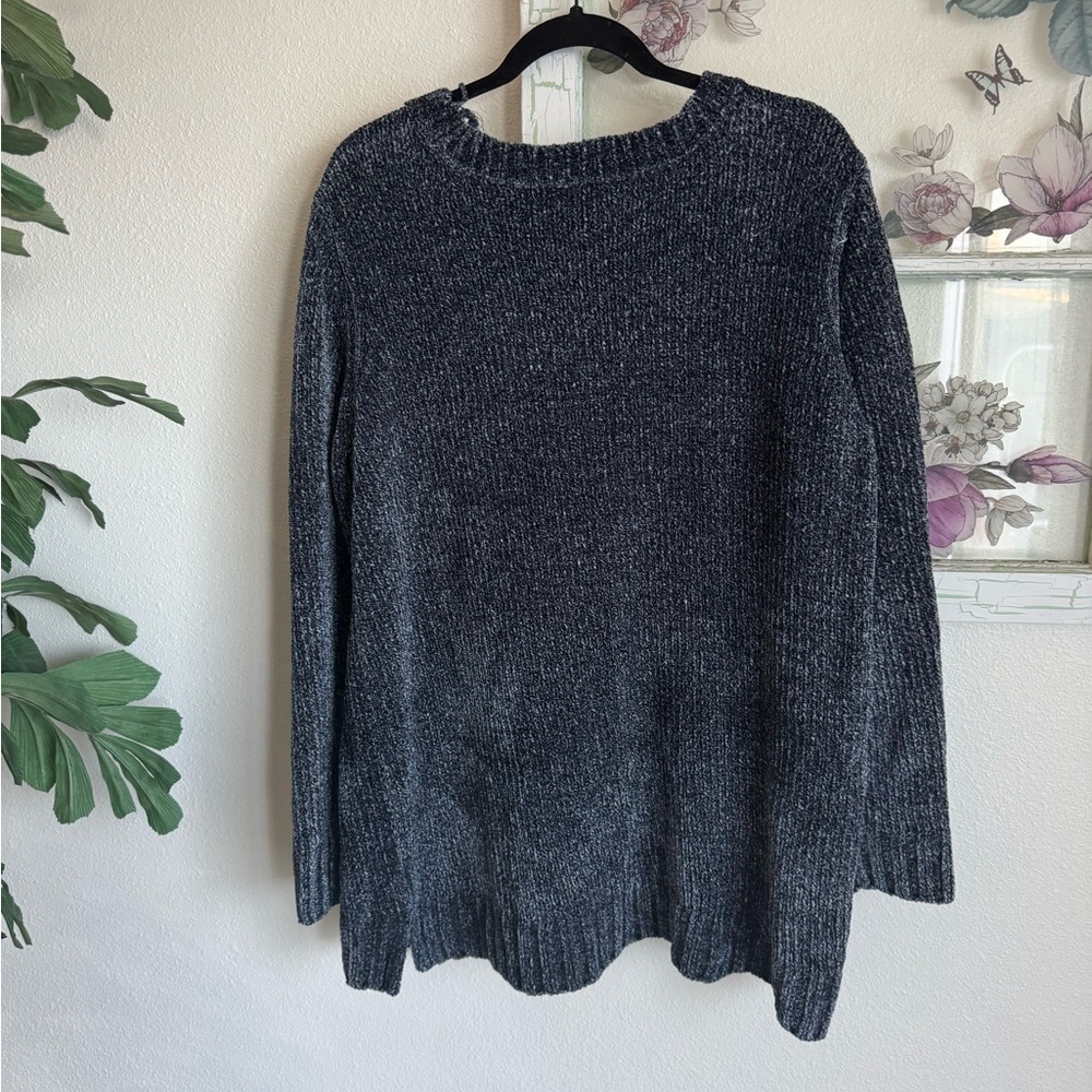 Orvis Chenille Sweater Women’s Size XL Gray Black Marled Knit Pullover - Picture 3 of 3